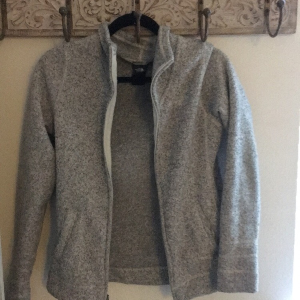 Northface heather gray zip up